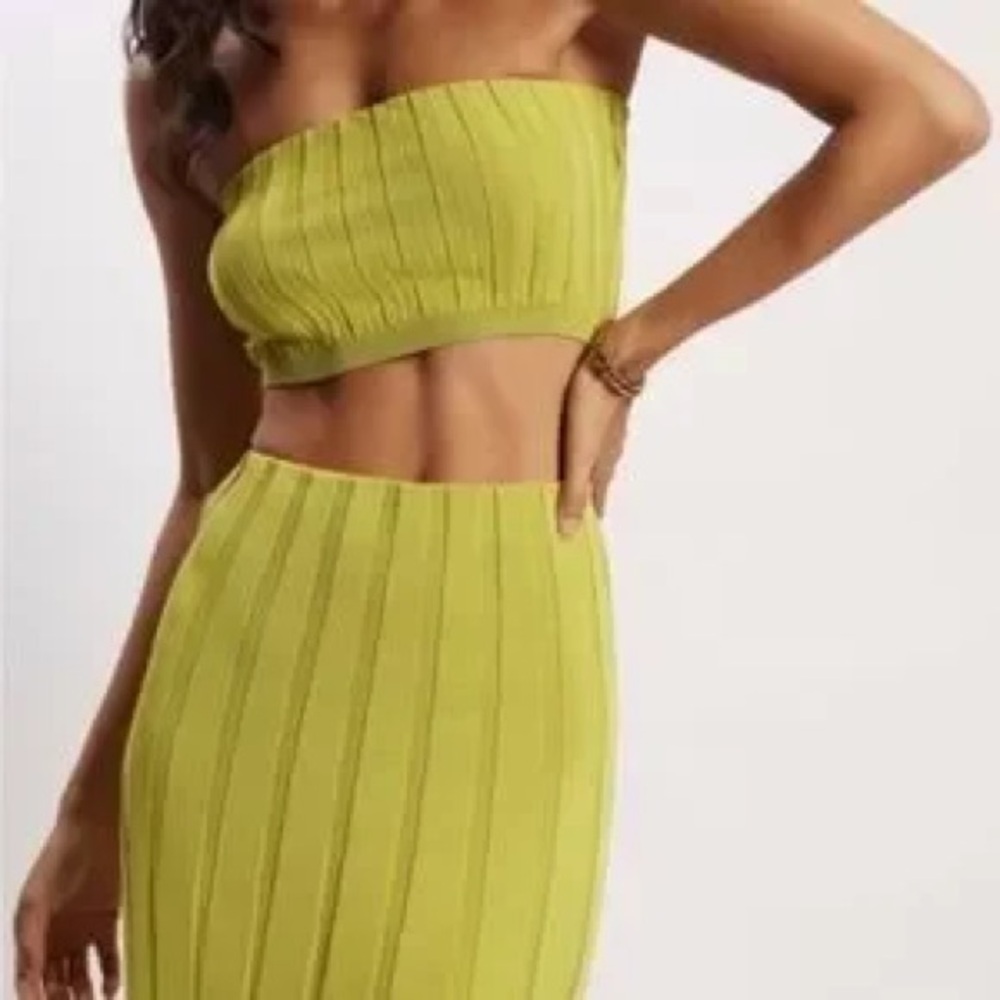 Meshki Bandeau Ribbed Midi Skirt Set